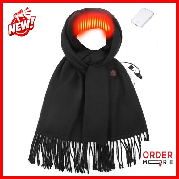 Accessories - Rechargeable Heated Scarf with 3 Heat Settings for Winter Warmth